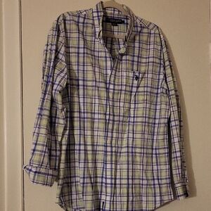 Polo Ralph Lauren Men's Plaid Shirt in Green and Blue